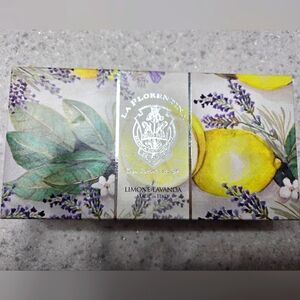 La Florentina Italian Soap Lemon Lavender Handmade Soaps NEW Made in Italy